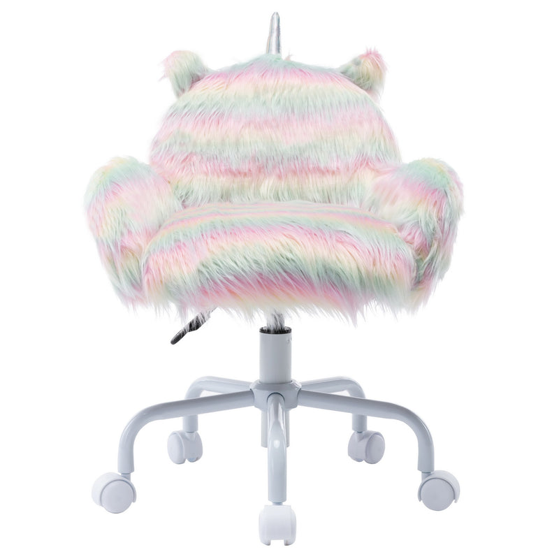 Chairus Unicorn Kids Faux Fur Desk Armchair-8436